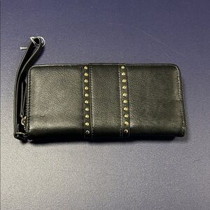 INC international concepts Black Studded Wristlet Wallet